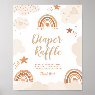 Poster Signe Arc-en-ciel du chaudière à roulettes Boho