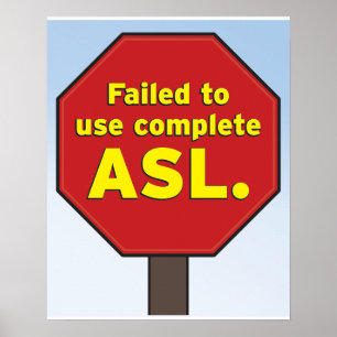 Poster Signe ASL Stop pour les enseignants