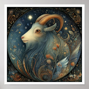 Poster Signe astrologique Capricorne Céleste