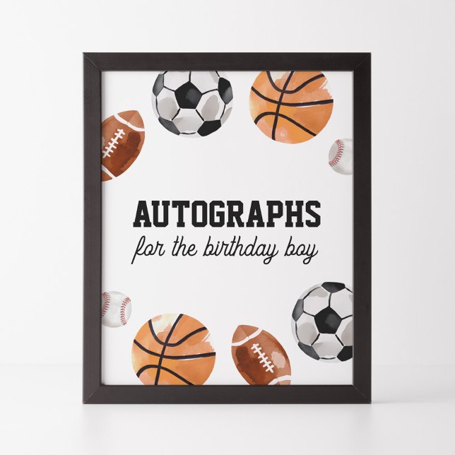 Poster Signe automatique Anniversaire de enfant sportif m (Créateur téléchargé)