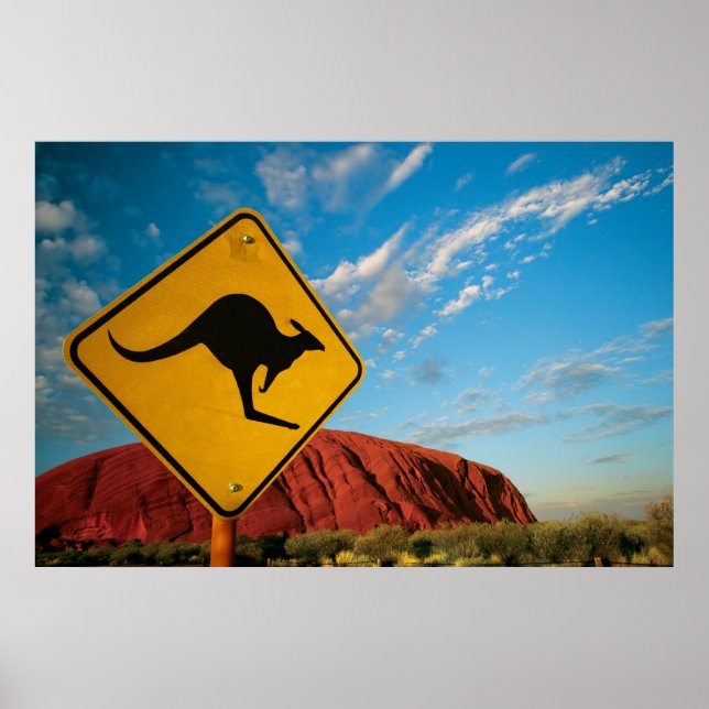 Poster signe ayers rock kangourou (Devant)