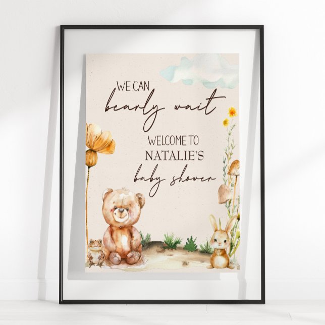 Poster SIGNE Baby shower Boho Animaux de forêt (Créateur téléchargé)