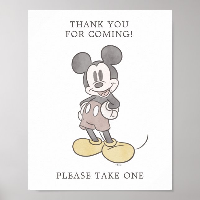 Poster Signe Baby shower de la souris Mickey Favoriser (Devant)