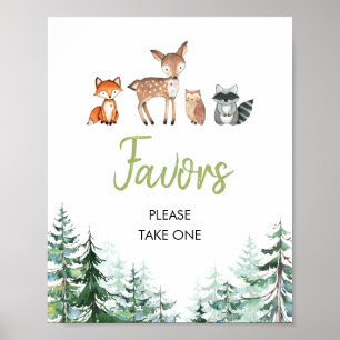 Poster SIGNE Baby shower des Faveurs de la forêt boisée O
