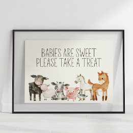 Poster SIGNE Baby shower Favorite des animaux de petite f