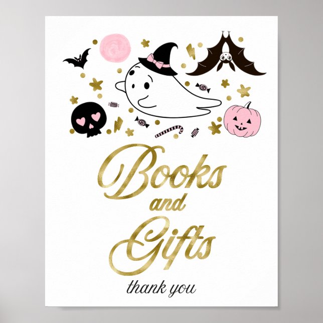 Poster SIGNE Baby shower Halloween Livres et Cadeaux (Devant)