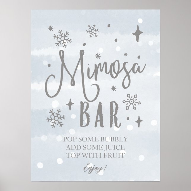 Poster SIGNE Baby shower Hiver Mimosa (Devant)