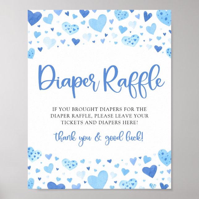 Poster Signe bleu Valentine Baby shower Déchets (Devant)