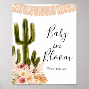 Poster Signe Boho Cactus Taco Bout Bébé en Fleur