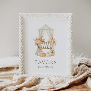 Poster Signe Boho Fall Floral Baby shower Faveurs