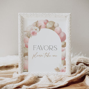Poster Signe Boho Pampas Baby shower Arche Grass Faveurs