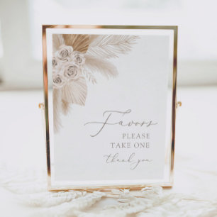Poster Signe Boho Pampas Grass Baby shower Faveurs