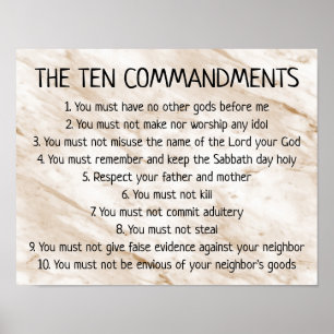 Poster Signe bronzage de bible de commandements du marbre