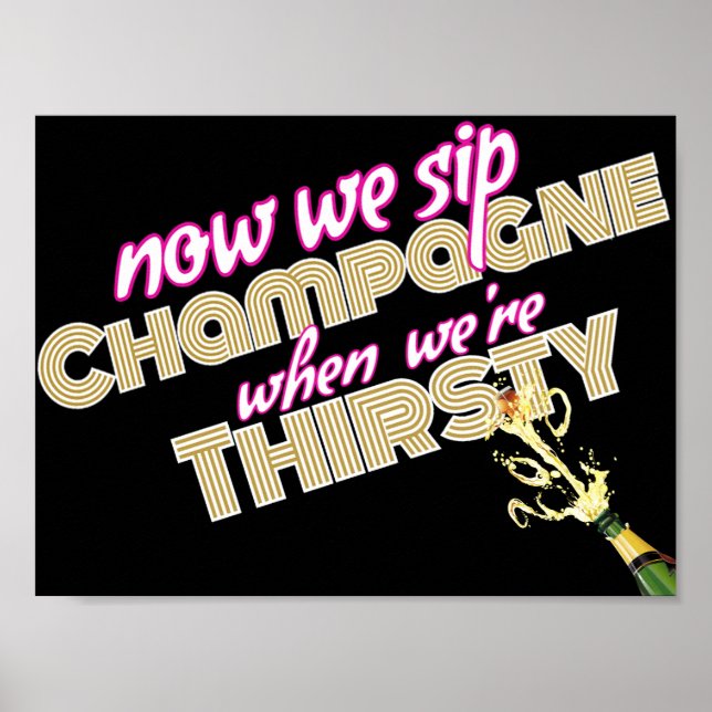 Poster Signe champagne Throwback Hip hop des années 90 |R (Devant)