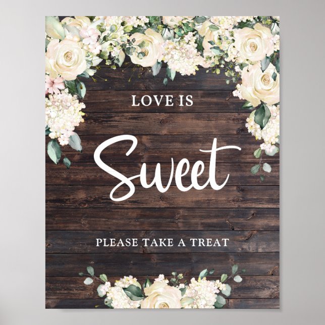 Poster Signe d'amour doux avec feuillage de verdure boho  (Devant)