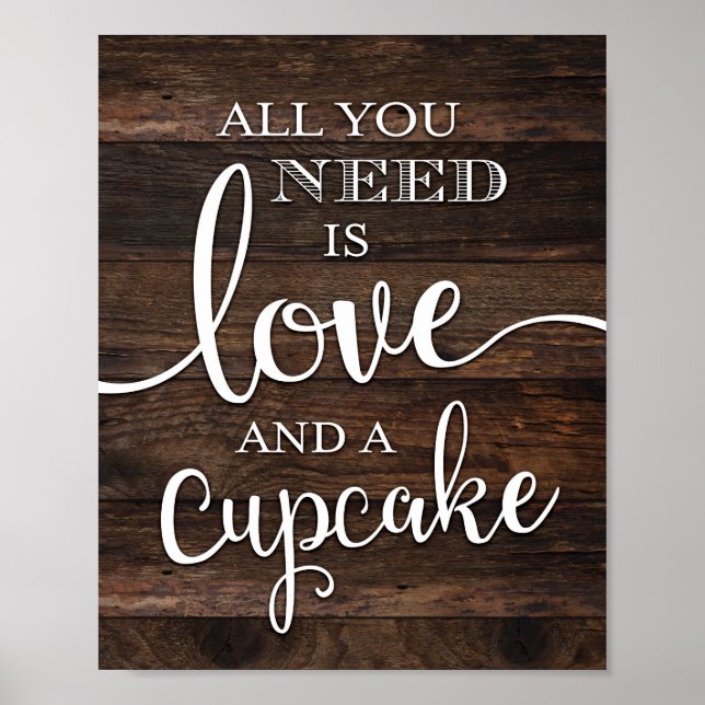Poster SIGNE D'AMOUR Rustique ET UN CUPCAKE (Devant)