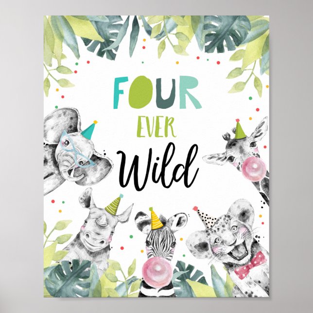 POSTER SIGNE D'ANNIVERSAIRE DE QUATRE JEUNES GARÇONS (Devant)