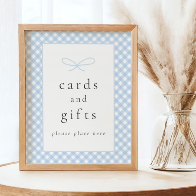 Poster SIGNE DE Baby shower Bleu Plaid Simple (Créateur téléchargé)
