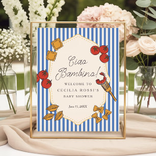 Poster Signe de Baby Shower Ciao Bambino Pâtes Italiennes