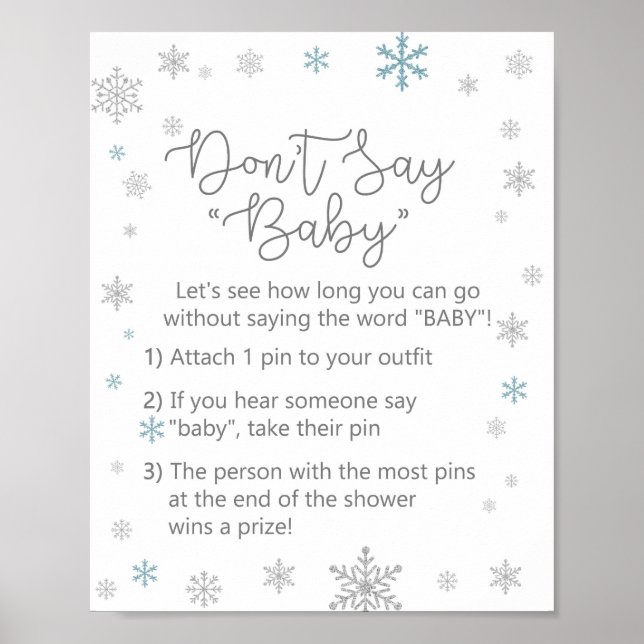 Poster SIGNE DE Baby shower DE FLEUVE D'Hiver (Devant)