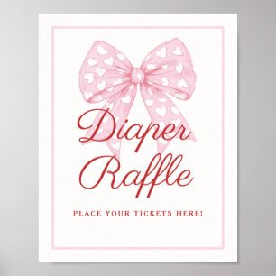 Poster Signe de Baby shower de la couche inférieure rose 