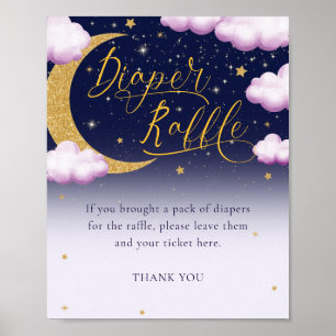 Poster Signe de Baby shower de la lune sur la couche
