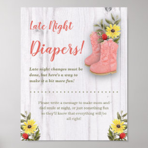 Poster SIGNE DE Baby shower DE LA PETITE Cowgirl