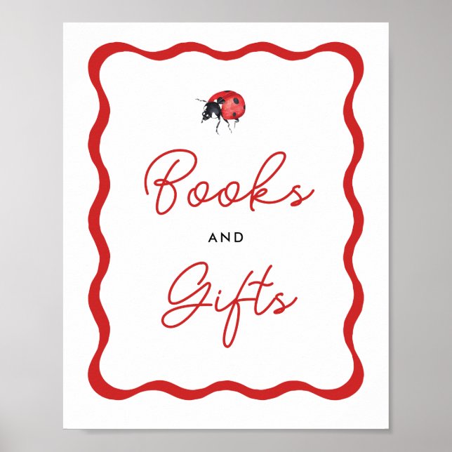 Poster Signe de Baby shower de Ladybug (Devant)