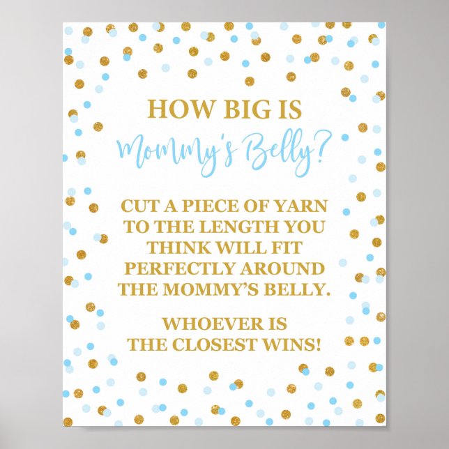 Poster Signe de Baby shower du ventre de maman Confetti (Devant)