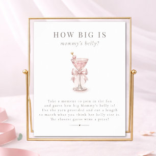 Poster Signe de Baby Shower Martini Quelle est la taille