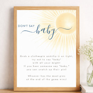 Poster Signe de Baby Shower Neutre Sunshine sans le mot b