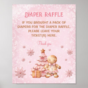 Poster Signe de Baby shower rose pain d'épices