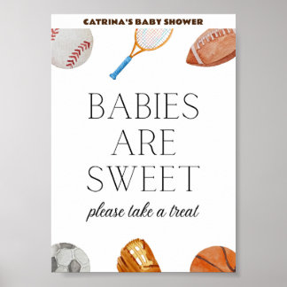 Poster SIGNE DE Baby shower Sportif Allstar 5x7