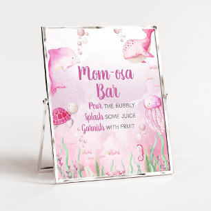 Poster Signe de bar de maman Osa rose sous la mer