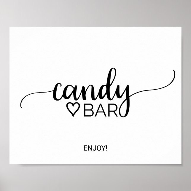 Poster Signe de barre de bonbons noire simple (Devant)