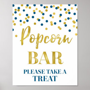 Poster Signe de barre de maïs éclaté de confettis d'or de