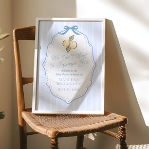 Poster Signe de bienvenue Citron Bleu : Impatients de vou