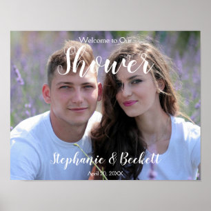 Poster Signe de Bienvenue dans Notre Douche Photo