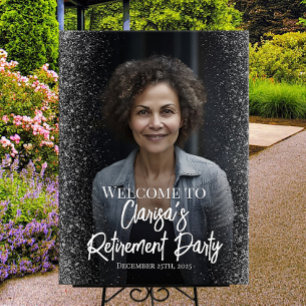 Poster Signe de bienvenue de la fête de retraite avec pho