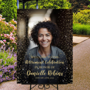 Poster Signe de bienvenue de la fête de retraite avec pho