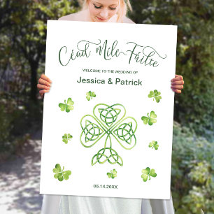 Poster Signe de bienvenue de mariage irlandais Cead Mile 