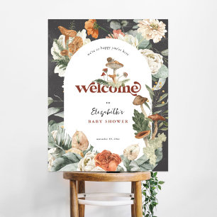 Poster Signe de bienvenue pour Baby Shower   Champignon F
