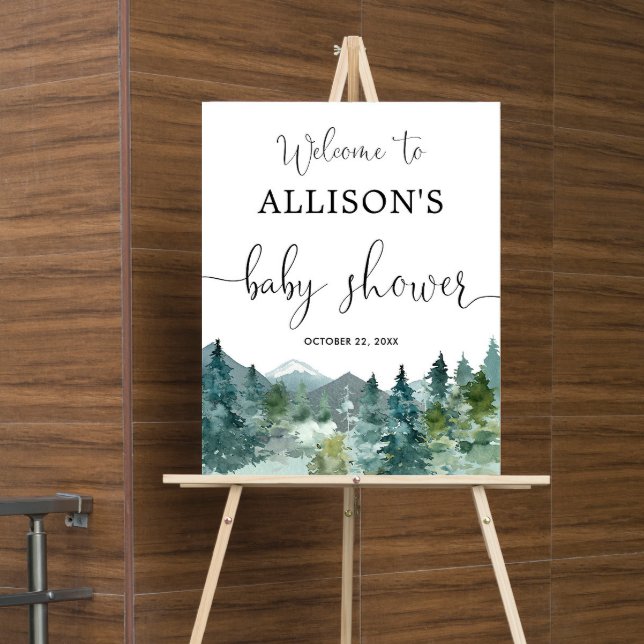Poster Signe de bienvenue pour baby shower dans une forêt (Créateur téléchargé)