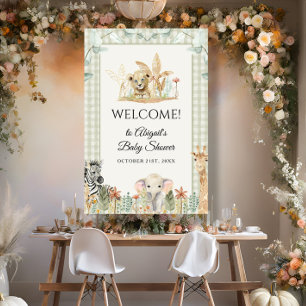 Poster Signe de bienvenue pour Baby Shower Lion King Safa