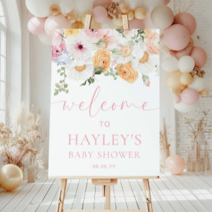 Poster Signe de bienvenue pour Baby Shower Millie Floral