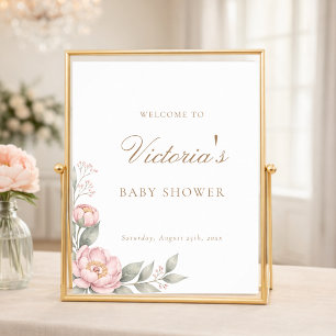 Poster Signe de bienvenue pour Baby Shower Simple Élégant