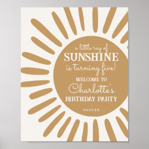 Poster signe de bienvenue pour l'anniversaire du soleil