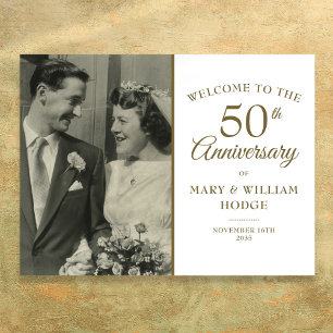 Poster Signe de bienvenue pour photo de mariage d'anniver