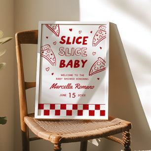 Poster Signe de bienvenue pour pizza rouge italienne bébé