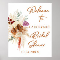 Signe de bienvenue pour une baby shower bohème ave